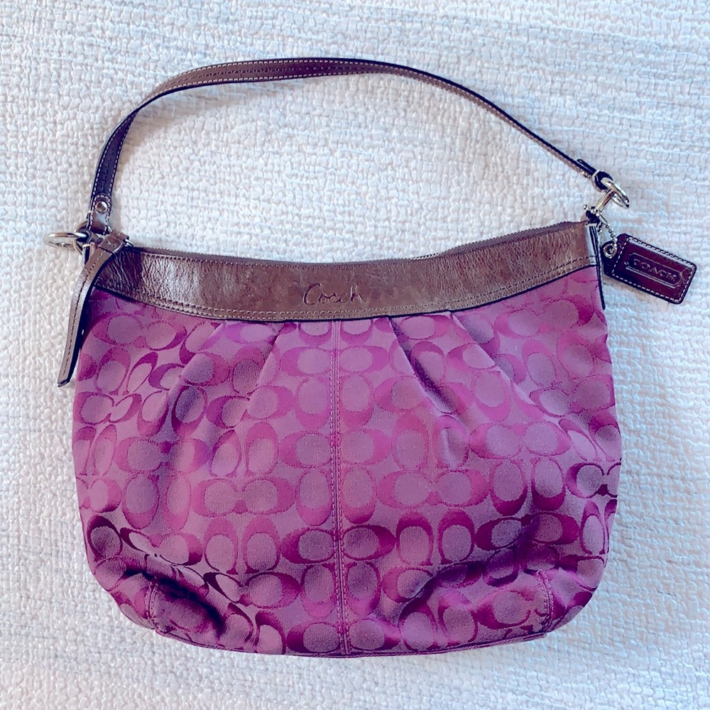 Coach Shoulder Purse Plum color